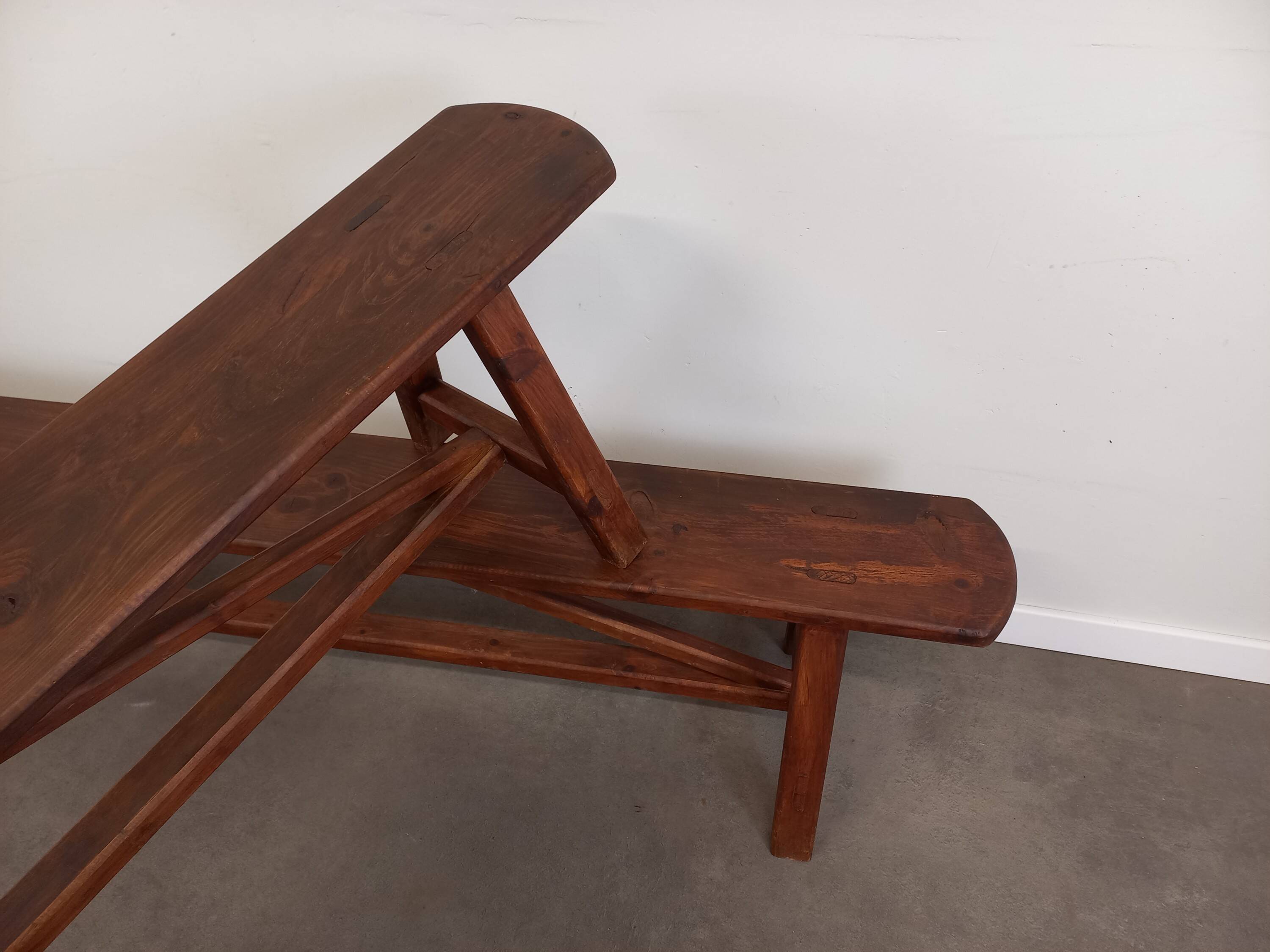 Pair of rustic benches 220 cm