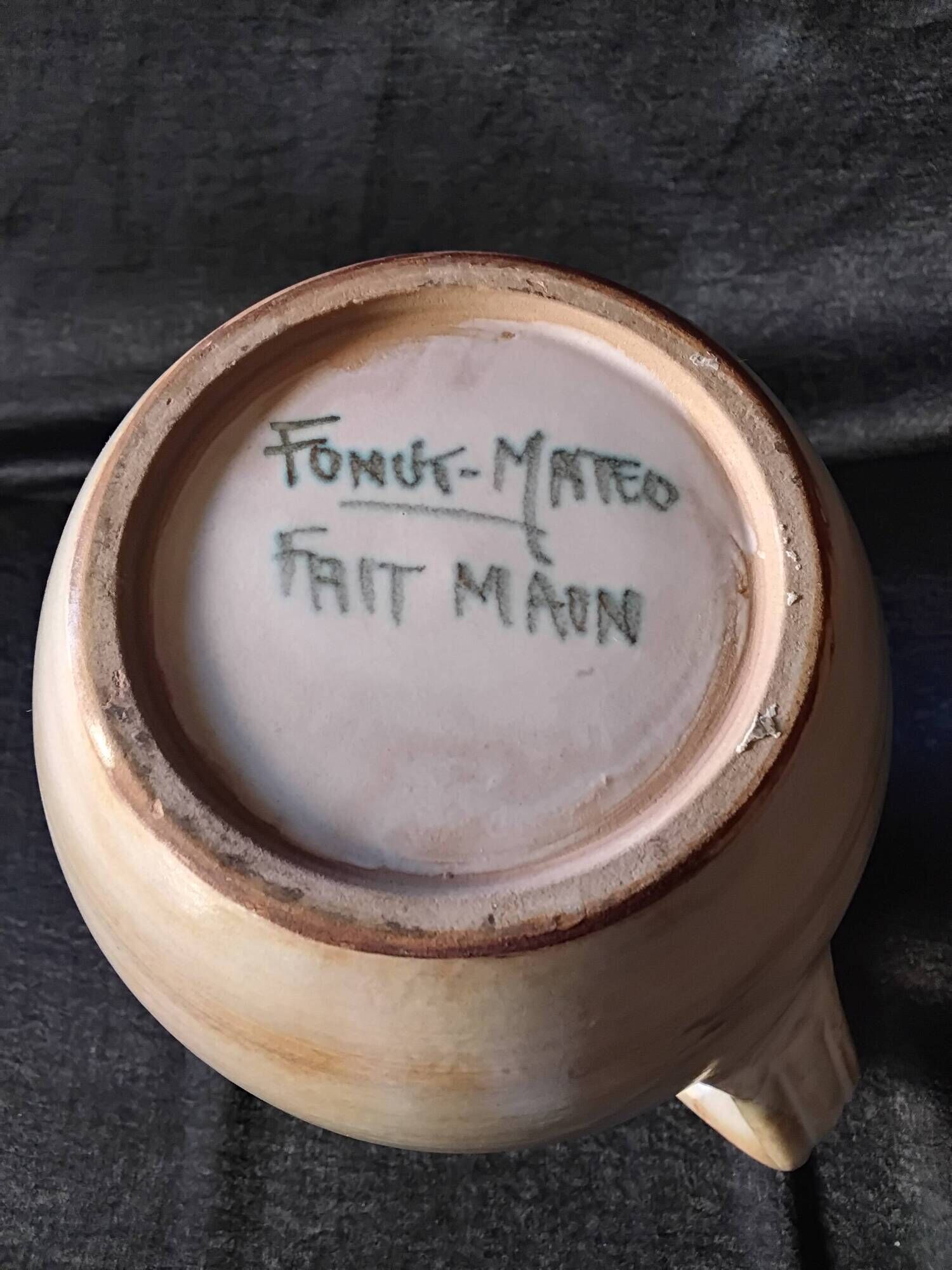 Jug signed in ceramic by Fonck and Matéo made in Valauris.