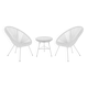 Set of 2 Armchairs + Glass Top Table