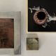 Large brushed metal (aluminum) pocket, 20th century design
