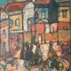Oil on Canvas "Syracuse Square" by Ferruccio Ferri - Exhibition in La Spezia