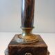 Large antique Empire style lamp in brown marble and bronze – heads of
