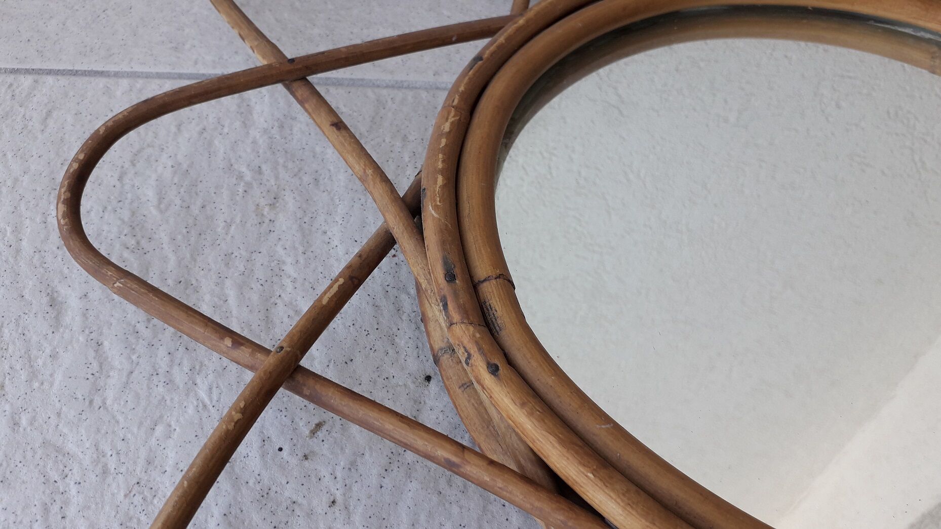 Miroir en rotin, 55 cm