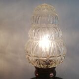 Pair of Ar Nouveau style copper and crystal table lamps vintage 1950s 50s