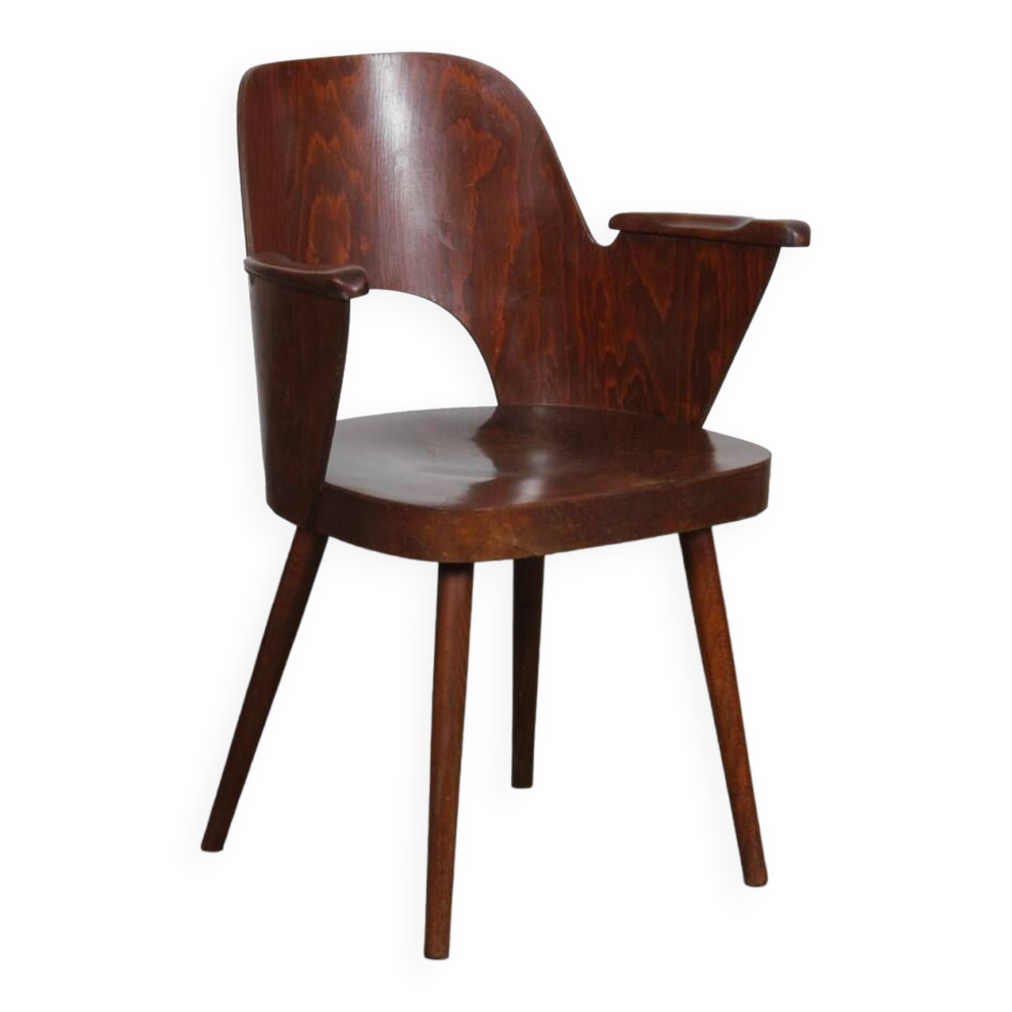 Wooden armchair by Lubomir Hofmann for Ton, 1960
