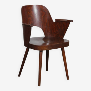 Wooden armchair by Lubomir Hofmann for Ton, 1960