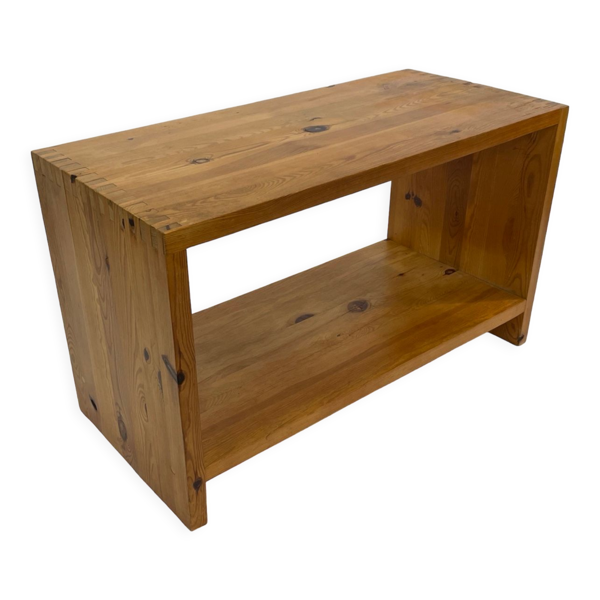 Vintage side table Ate van Apeldoorn Pine wood 1970s Dutch Design