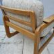 Set of 3-seater sofa + sled chair, 60/70's in oak