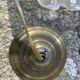 Brass and opaline pendant light, 1980s