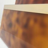 Porte-revues en méthacrylate et laiton Italie années 1970.