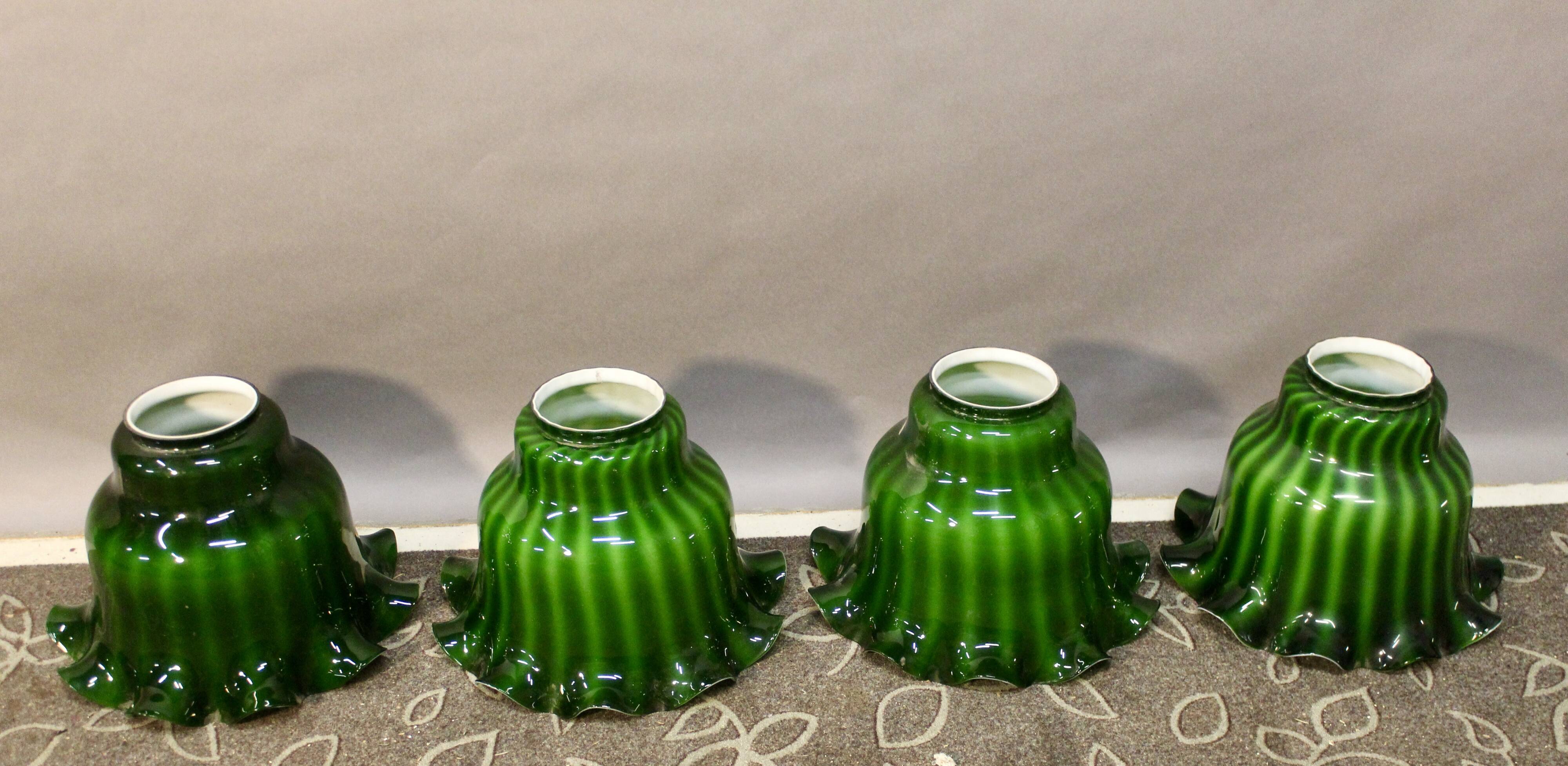 Set of 4 Large Tulips in Opal Glass, Height 32 cm