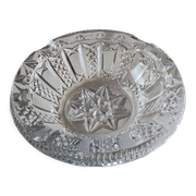 Ashtray/empty vintage pocket in cut bohemian crystal. decorated with diamond tips, braces