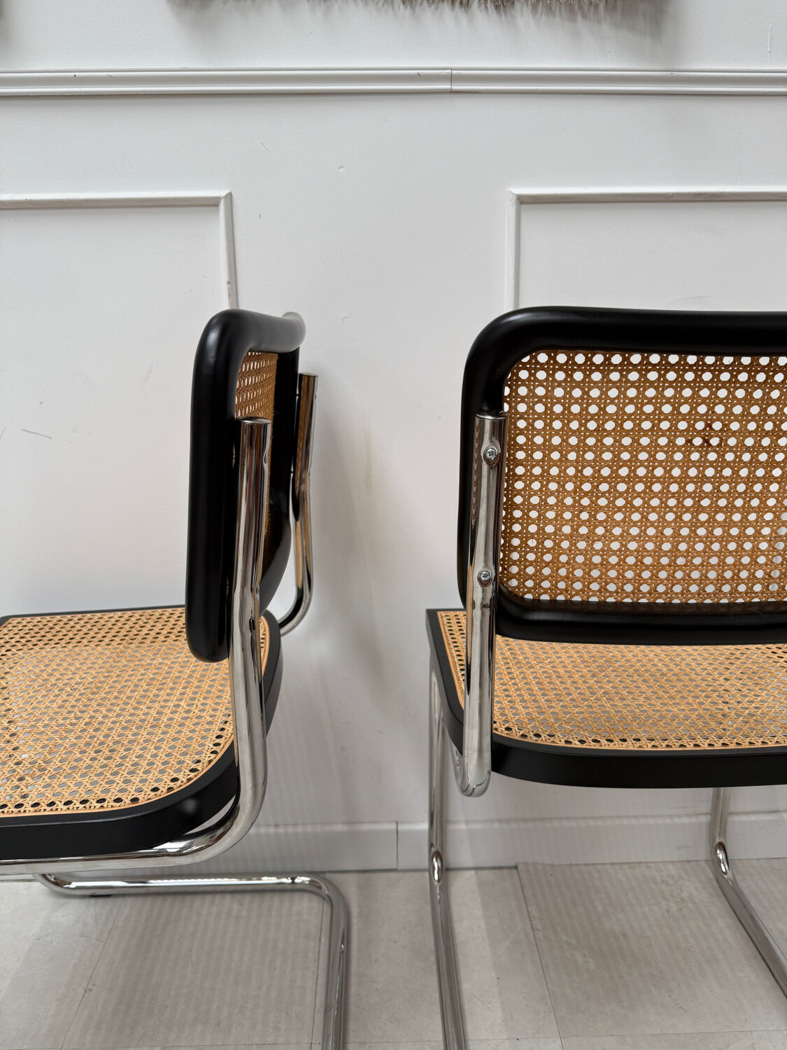 Pair of black B32 Cesca chairs