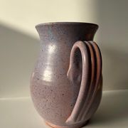 Vintage purple carafe with field flower patterns H:20cm