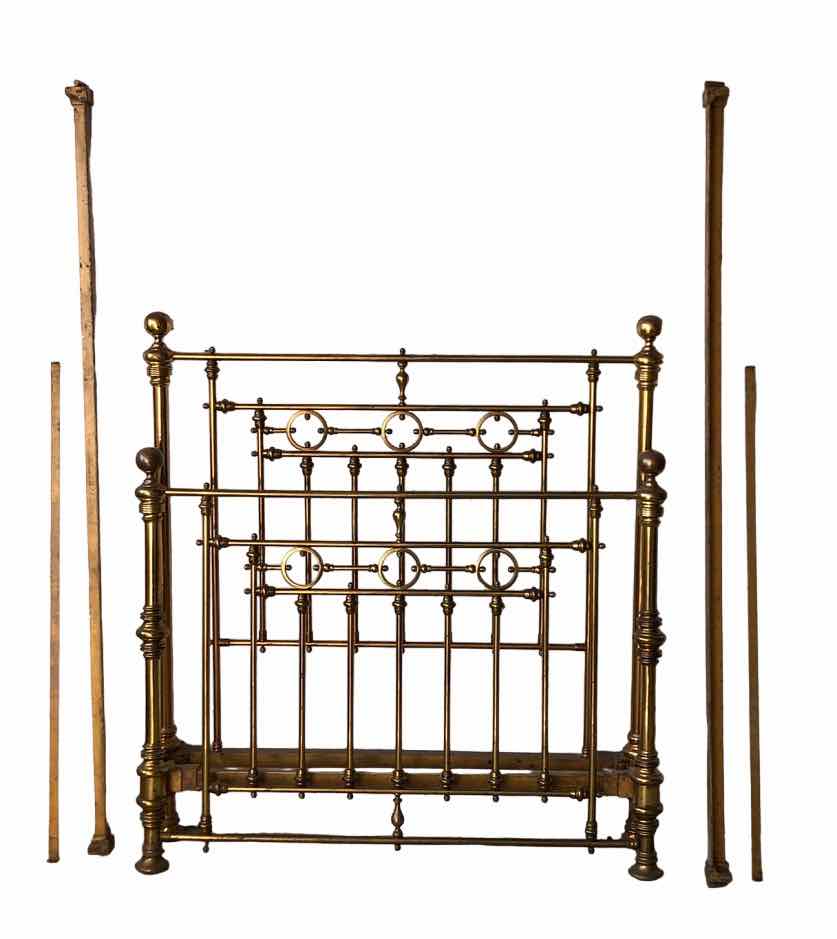 Early 20th century brass bed