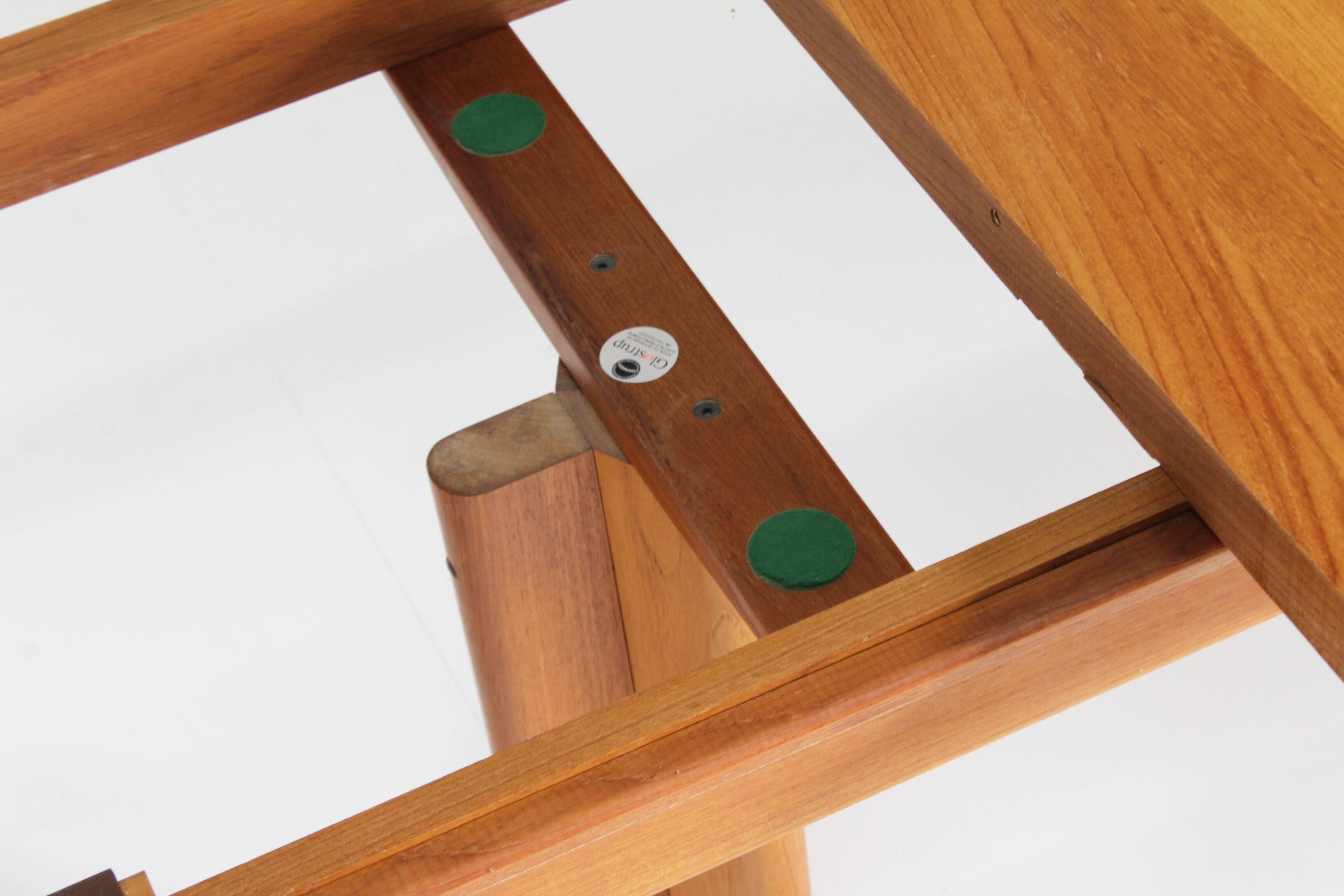 Vintage Glostrup Danish oval extendable dining table solid teak 1960s