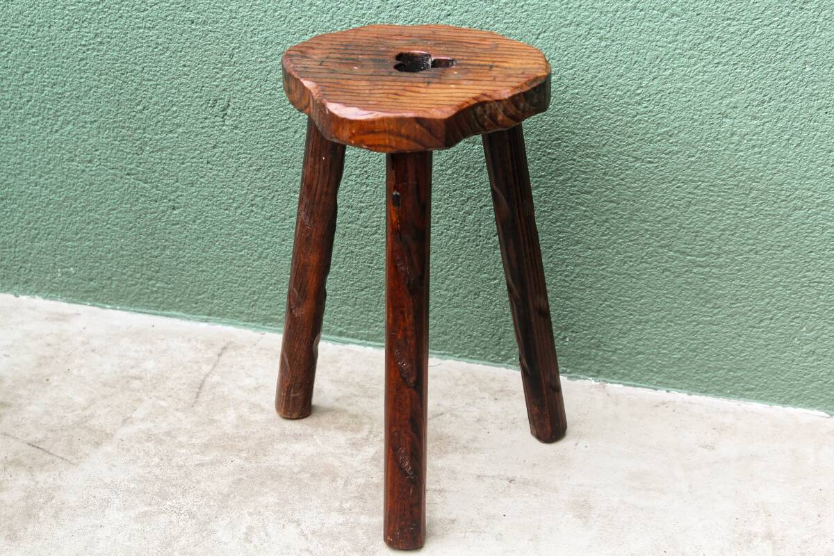 Wooden tripod stool