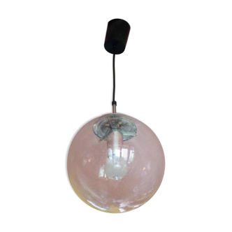 Vintage Glashütte Limburg pendant light, bubbled glass ball, ceiling lamp, ball chandelier