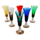 6 colorful Italian champagne flutes from the 50s