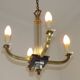 French Mid-Century / 1960s 4 Light Chandelier In The Style of Jacques Adnet