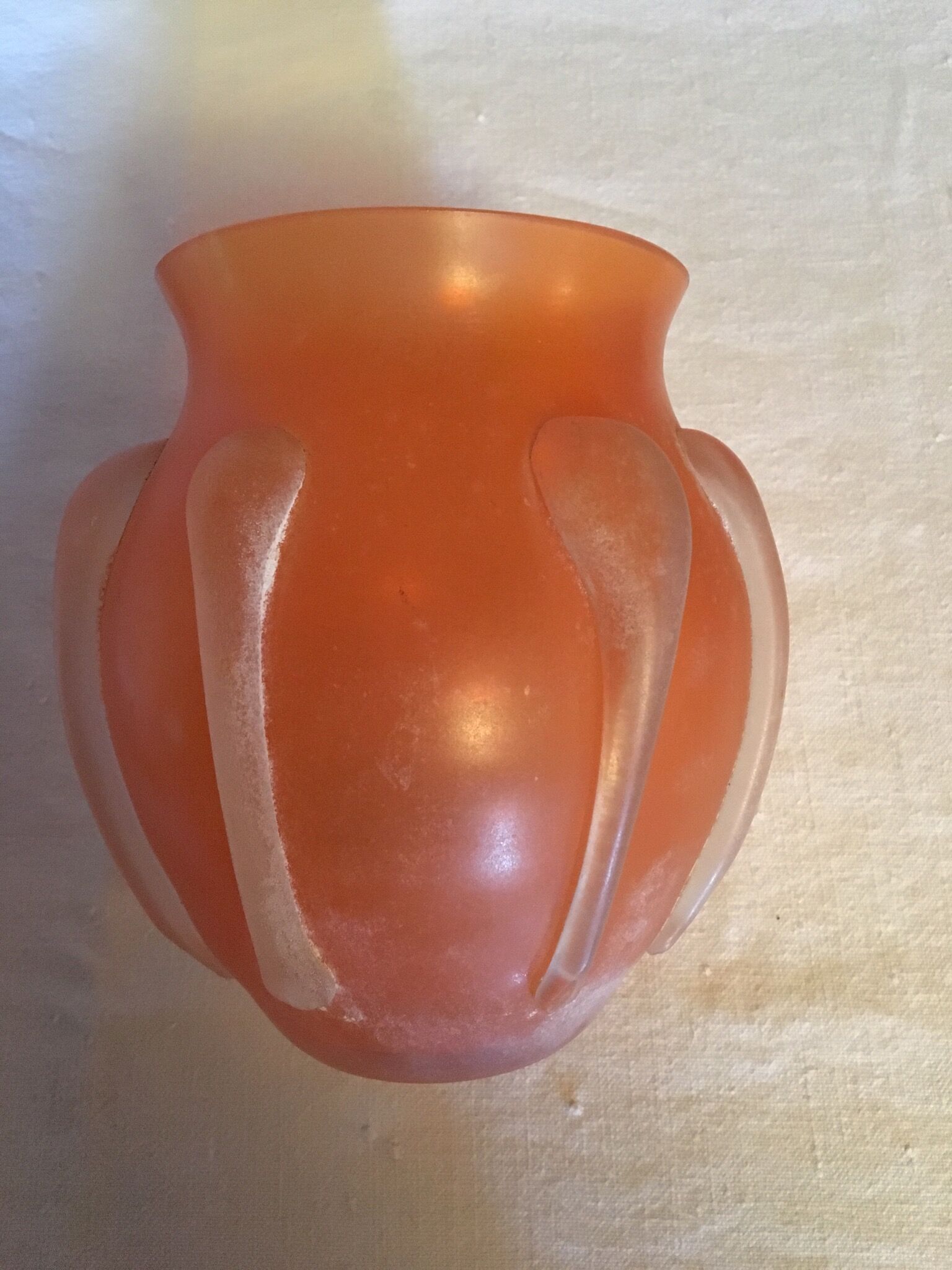 Orange glass vase