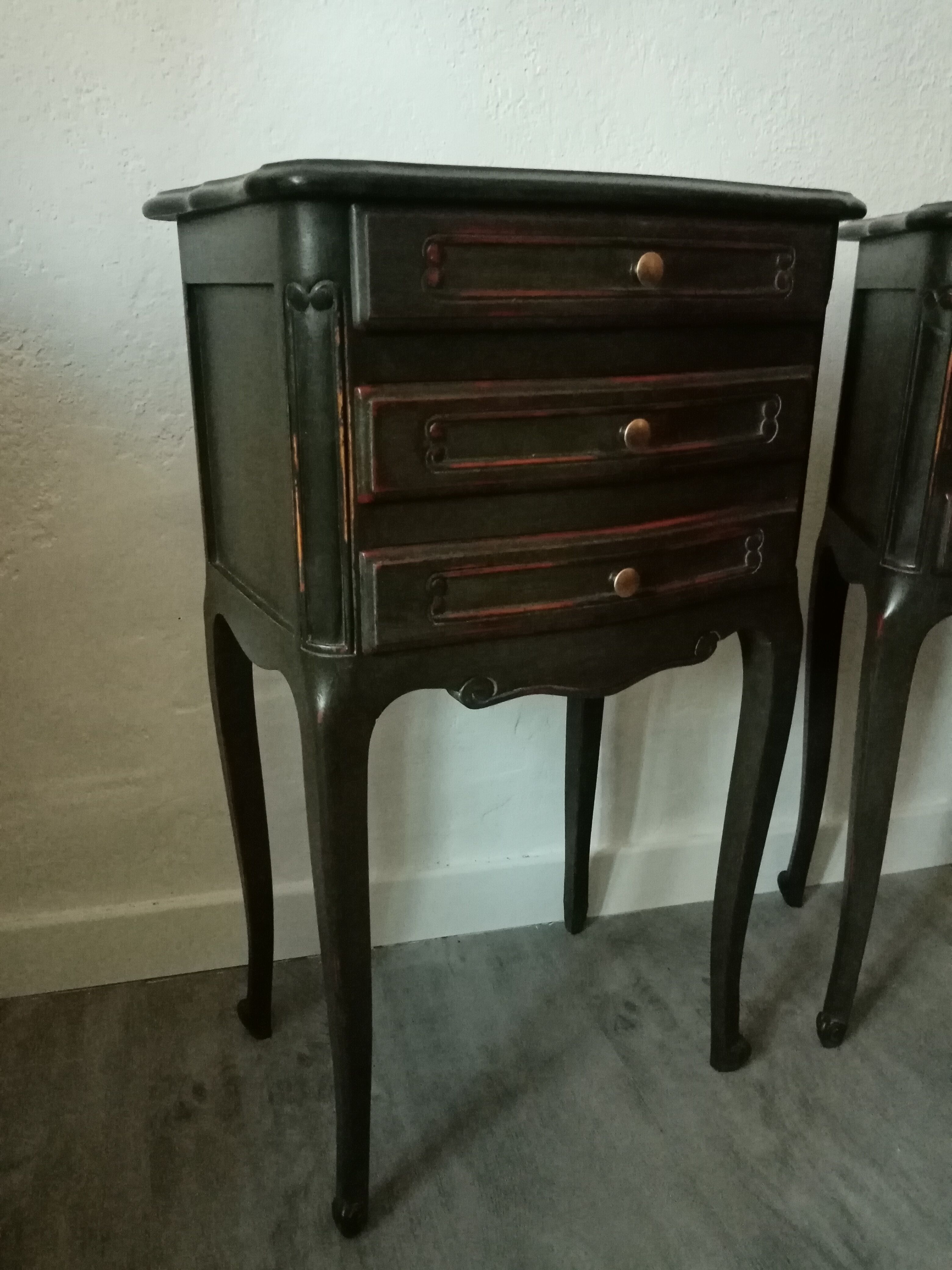Pair of bedside patina