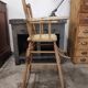 High chair retro baby old wood beech modular patinated white cream art deco dlg Baumann