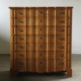 Vintage Mid-century Baroque Style Danish High Boy Brutalist Dresser 1960s