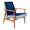Original armchair "Fox", restored, designer H.Lis, 1970s, blue pied de poule
