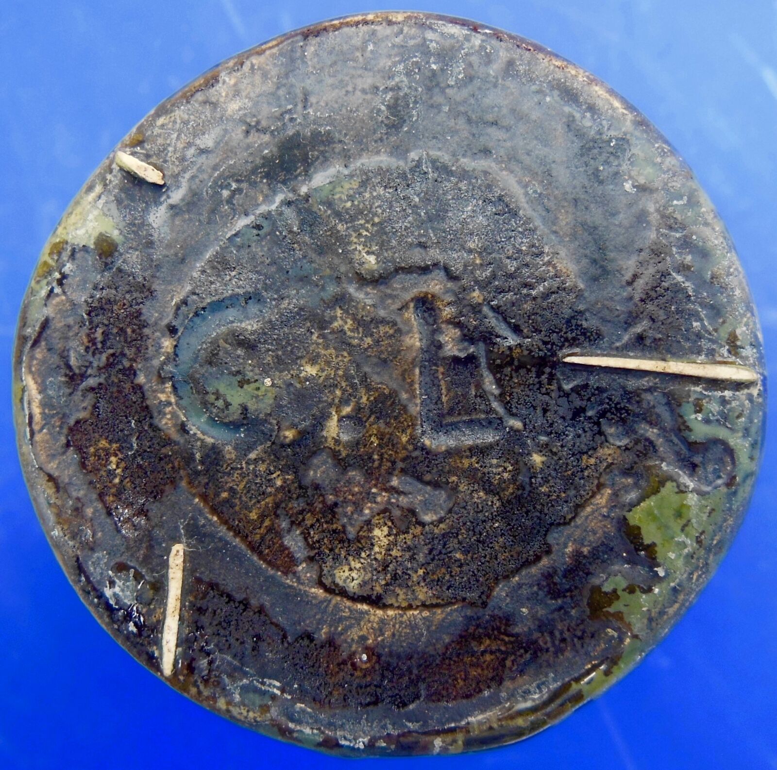 Monogrammed ceramic roll vase C.l, to be identified