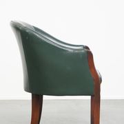 Green Cowhide Leather and Wooden Side/Dining/Desk Chair in English Style