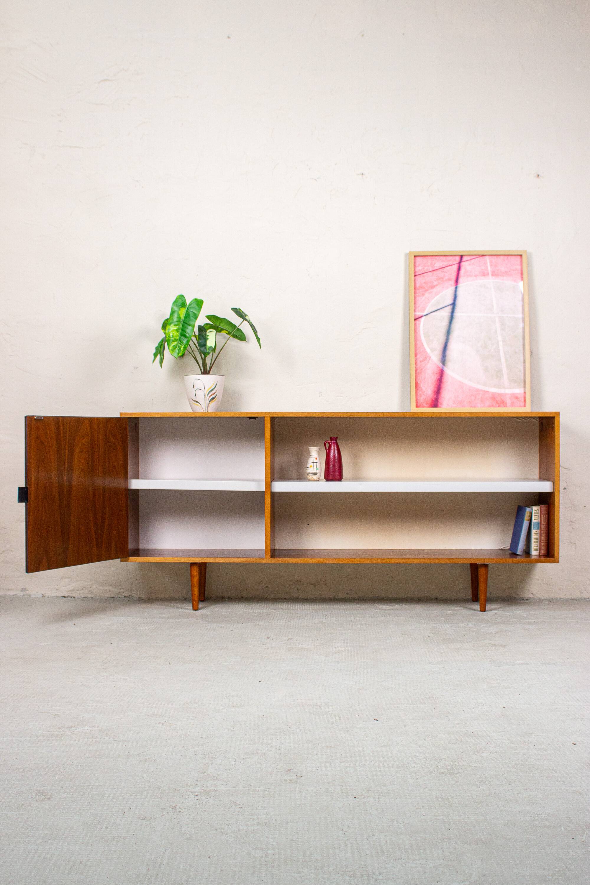 Vintage buffet sideboard highboard mid-century teak walnut