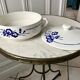 Soup tureen Saint-Amand blue flowers 30s-40s