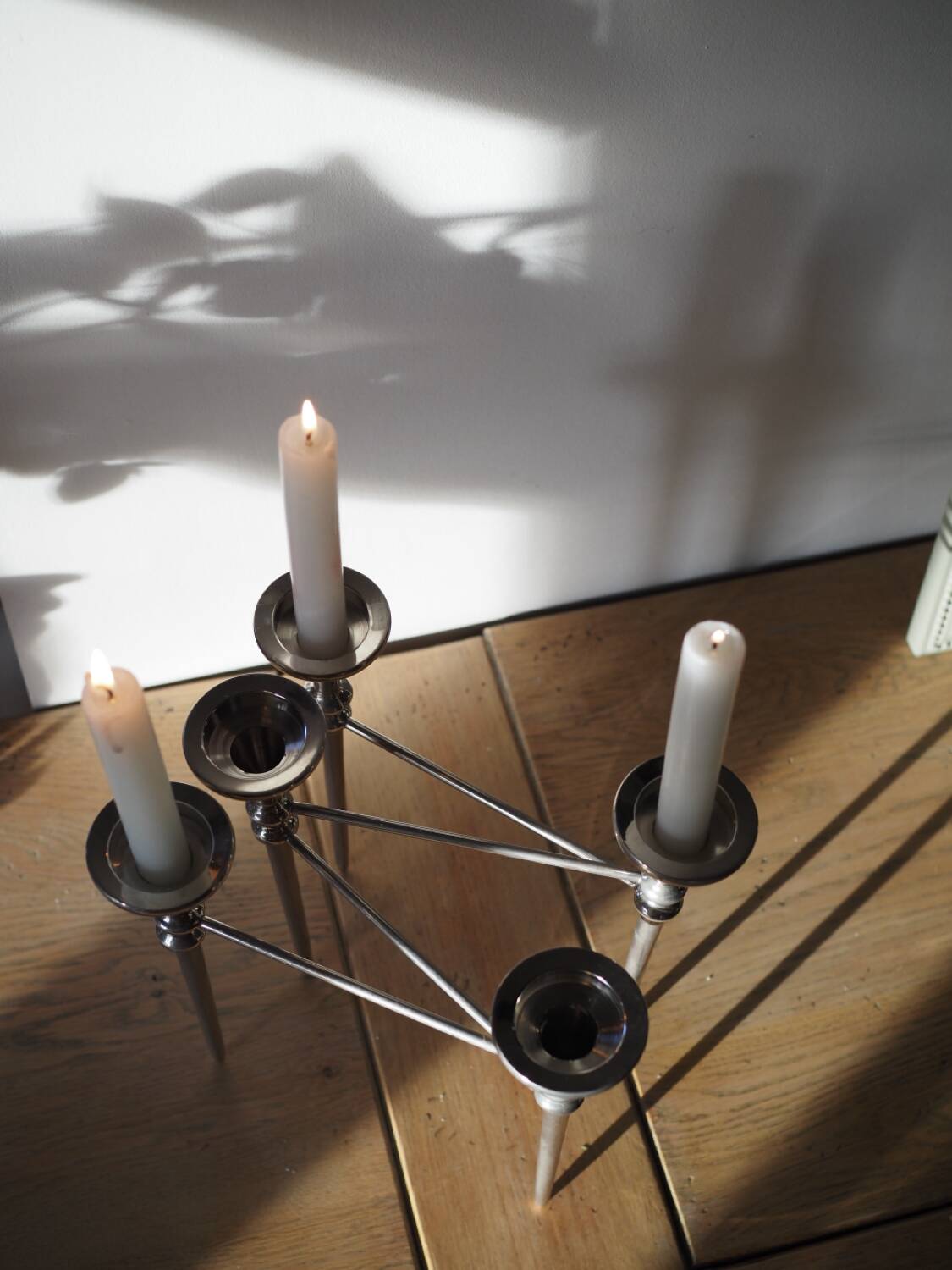 Scandinavian chrome modular candle holder 1960