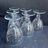 Port wine service – Blown, engraved and cut crystal – Art Deco