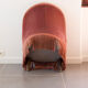 Fauteuil crapaud vieux rose