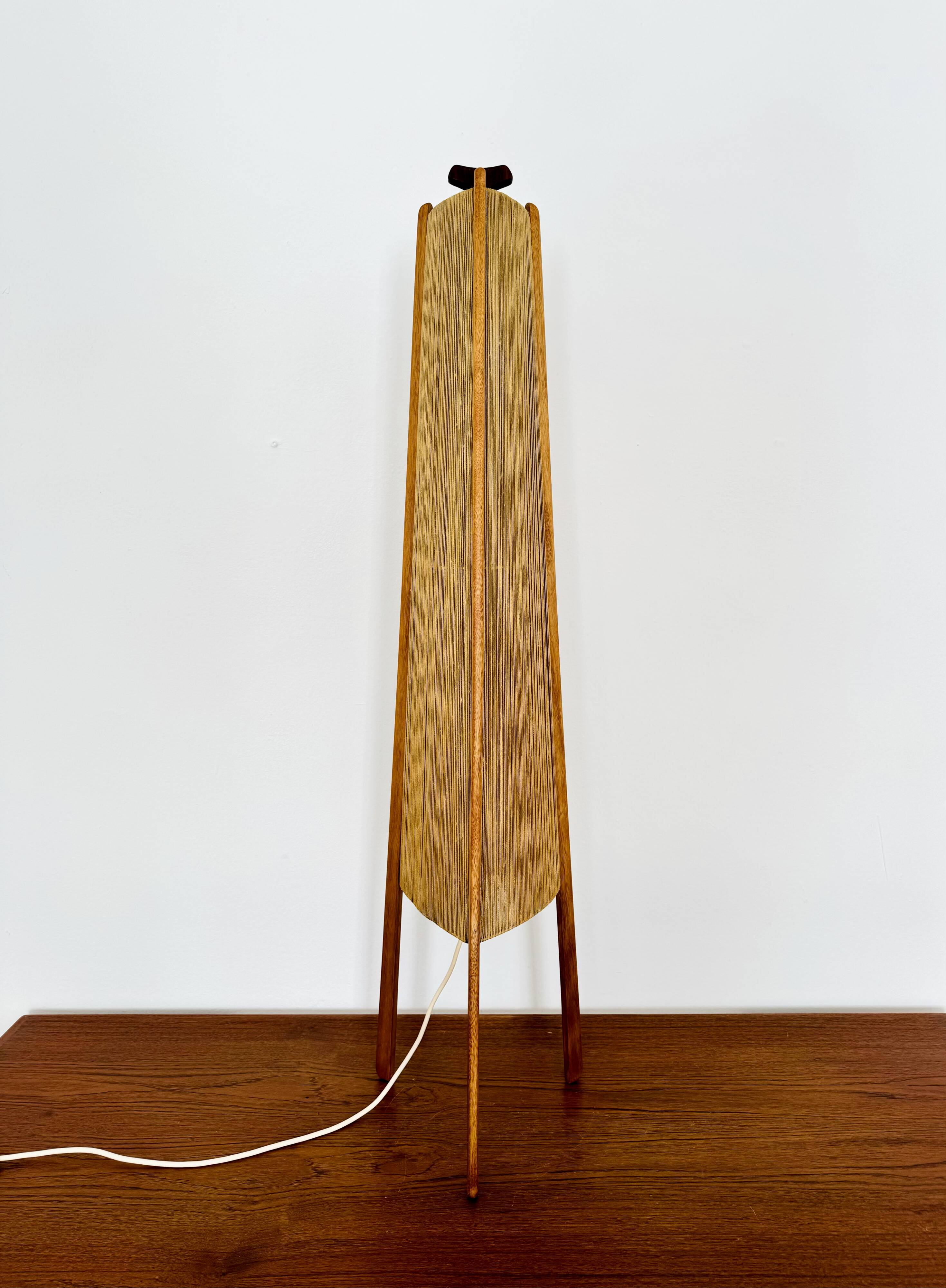 Sisal and Teak Floor Lamp by Temde