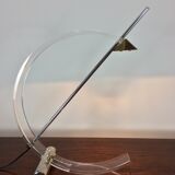 Plexiglas and brass table lamp, Italy 1980