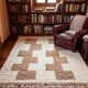 Handmade pure wool rug, custom size 2/3 m.
