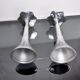 Pair of floral brutalist candlesticks by david marshall, 1980, spain