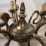 Old brass chandelier 6 branches