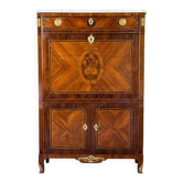 Louis XVI drop-leaf secretary in rosewood and violet wood veneer, 18th century