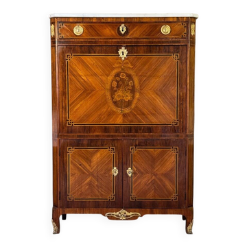 Louis XVI drop-leaf secretary in rosewood and violet wood veneer, 18th century