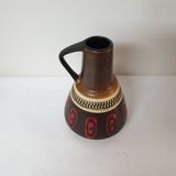 Ceramic vase with retro 60s 70s motif signed Germany