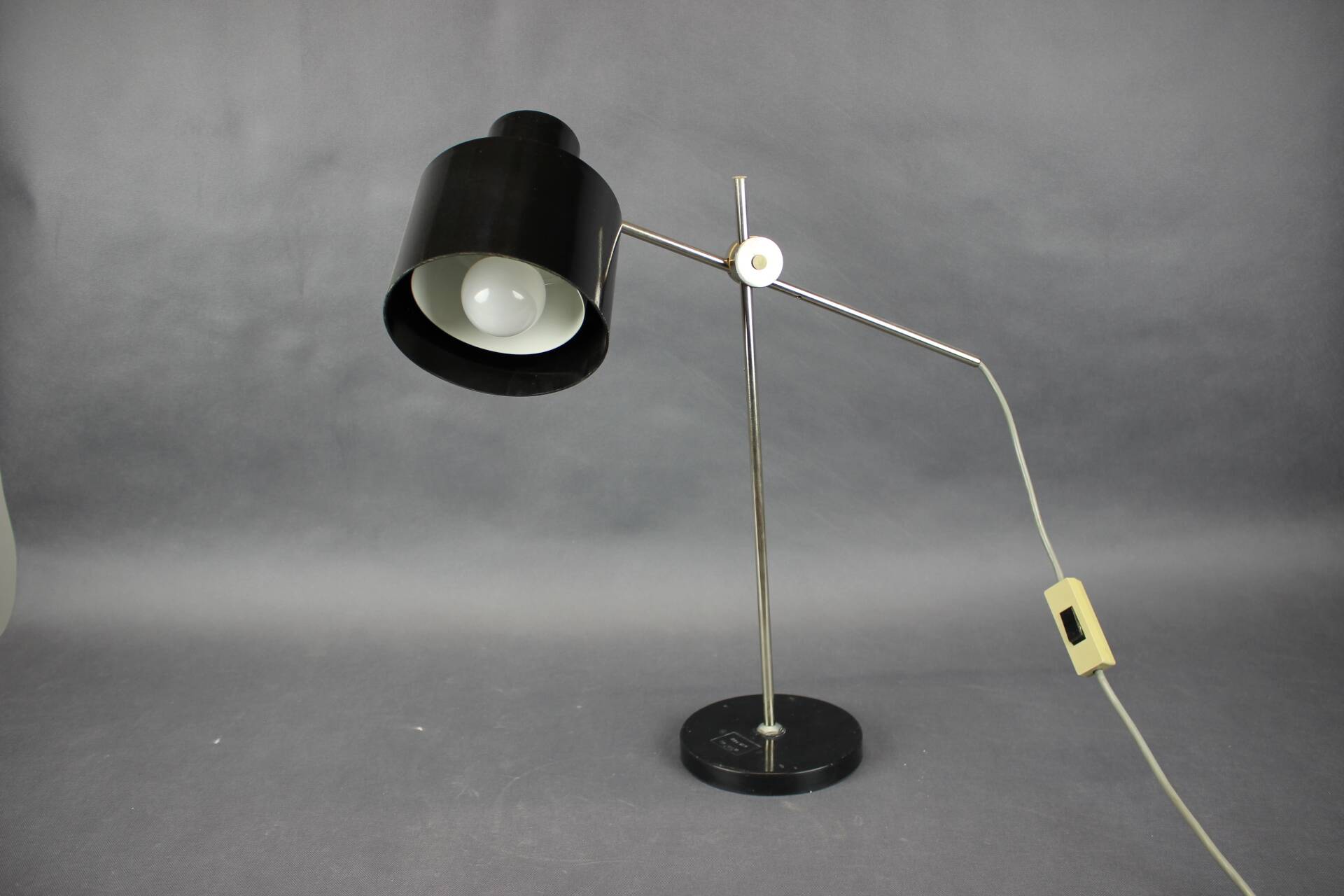 Mid-Century Adjustable Chrome and Bakelite Desk Lamp, Czechoslovakia, 1950s