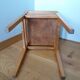 Wooden and faux leather shoe shine chest stool