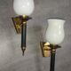 Pair of vintage torch wall lights