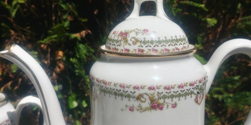Limoges art porcelain coffee service manufactured by PP