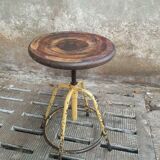 Industrial swivel stool side table