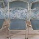Lot de 4 chaises  pliantes - dossier et assise vert d'eau - structure métal doré -Chaisor